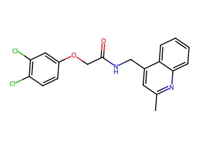 2-(3,4-dichlorophenoxy)-N-[(2-methylquinolin-4-yl)methyl]acetamide structure
