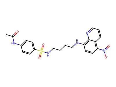 N-[4-[4-[(5-nitroquinolin-8-yl)amino]butylsulfamoyl]phenyl]acetamide structure