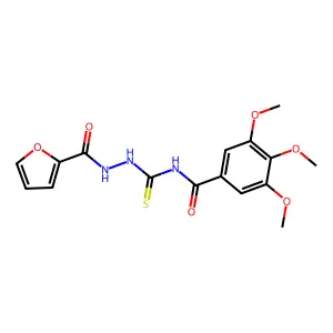 N-[(furan-2-carbonylamino)carbamothioyl]-3,4,5-trimethoxybenzamide structure