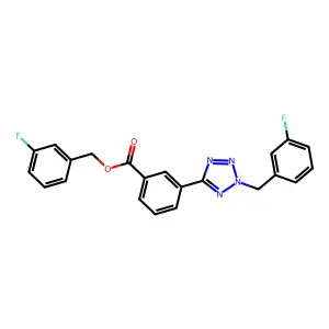 3-fluorobenzyl 3-[2-(3-fluorobenzyl)-2H-tetrazol-5-yl]benzoate structure