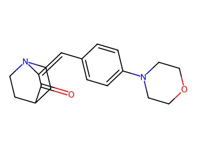 (2E)-2-[(4-morpholin-4-ylphenyl)methylidene]-1-azabicyclo[2.2.2]octan-3-one structure