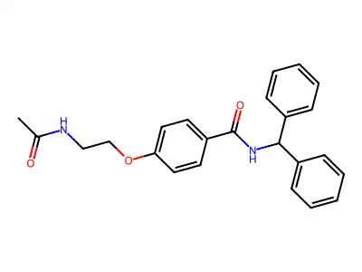 4-(2-acetamidoethoxy)-N-benzhydrylbenzamide structure
