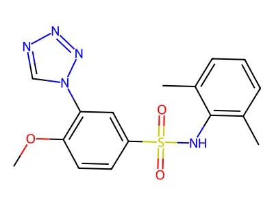 N-(2,6-dimethylphenyl)-4-methoxy-3-(1H-tetrazol-1-yl)benzenesulfonamide structure