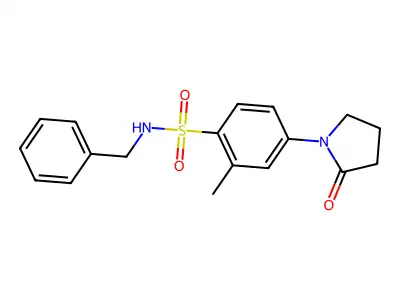 N-benzyl-2-methyl-4-(2-oxopyrrolidin-1-yl)benzenesulfonamide structure