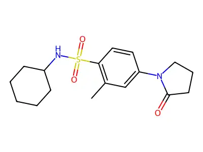 N-cyclohexyl-2-methyl-4-(2-oxopyrrolidin-1-yl)benzenesulfonamide structure