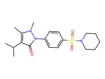 1,5-Dimethyl-2-(4-piperidin-1-ylsulfonylphenyl)-4-propan-2-ylpyrazol-3-one structure