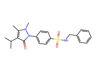 N-benzyl-4-(4-isopropyl-2,3-dimethyl-5-oxo-2,5-dihydro-1H-pyrazol-1-yl)benzenesulfonamide structure