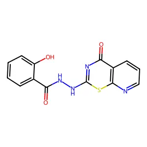 2-hydroxy-N'-(4-oxo-4H-pyrido[3,2-e][1,3]thiazin-2-yl)benzohydrazide structure