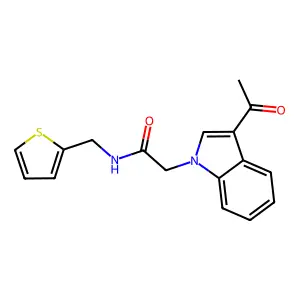 2-(3-acetylindol-1-yl)-N-(thiophen-2-ylmethyl)acetamide structure