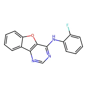N-(2-fluorophenyl)-[1]benzofuro[3,2-d]pyrimidin-4-amine structure