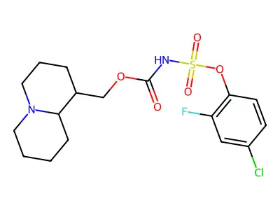 octahydro-2H-quinolizin-1-ylmethyl [(4-chloro-2-fluorophenoxy)sulfonyl]carbamate structure
