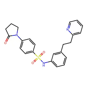 4-(2-oxopyrrolidin-1-yl)-N-[3-(2-pyridin-2-ylethyl)phenyl]benzenesulfonamide structure