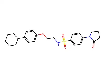N-[2-(4-cyclohexylphenoxy)ethyl]-4-(2-oxopyrrolidin-1-yl)benzenesulfonamide structure