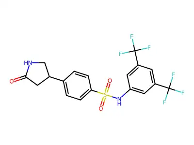 N-[3,5-bis(trifluoromethyl)phenyl]-4-(5-oxo-3-pyrrolidinyl)benzenesulfonamide structure