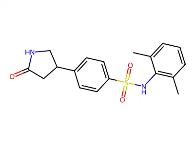 N-(2,6-dimethylphenyl)-4-(5-oxo-3-pyrrolidinyl)benzenesulfonamide structure