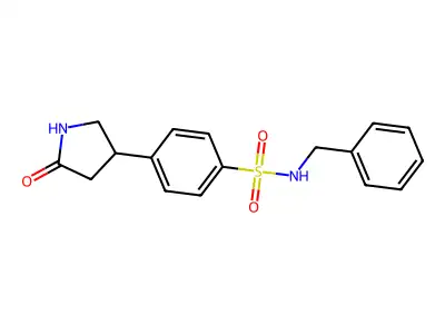 N-benzyl-4-(5-oxopyrrolidin-3-yl)benzenesulfonamide structure