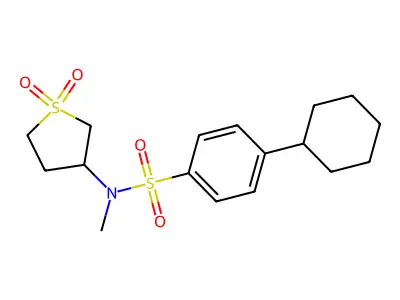 4-cyclohexyl-N-(1,1-dioxothiolan-3-yl)-N-methylbenzenesulfonamide structure