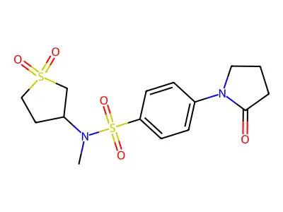 N-(1,1-dioxothiolan-3-yl)-N-methyl-4-(2-oxopyrrolidin-1-yl)benzenesulfonamide structure