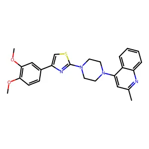 4-(3,4-Dimethoxyphenyl)-2-[4-(2-methylquinolin-4-yl)piperazin-1-yl]-1,3-thiazole structure