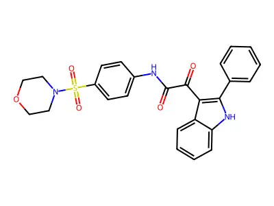 N-(4-morpholin-4-ylsulfonylphenyl)-2-oxo-2-(2-phenyl-1H-indol-3-yl)acetamide structure