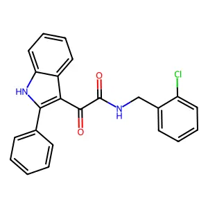 N-[(2-chlorophenyl)methyl]-2-oxo-2-(2-phenyl-1H-indol-3-yl)acetamide structure
