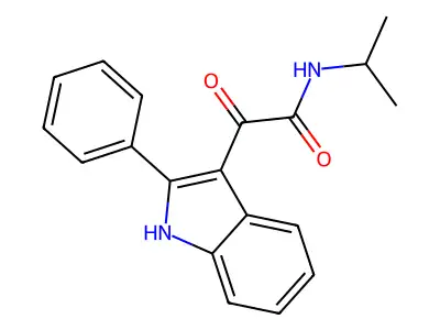 2-oxo-2-(2-phenyl-1H-indol-3-yl)-N-propan-2-ylacetamide structure