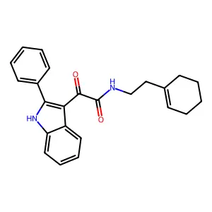 N-[2-(cyclohexen-1-yl)ethyl]-2-oxo-2-(2-phenyl-1H-indol-3-yl)acetamide structure