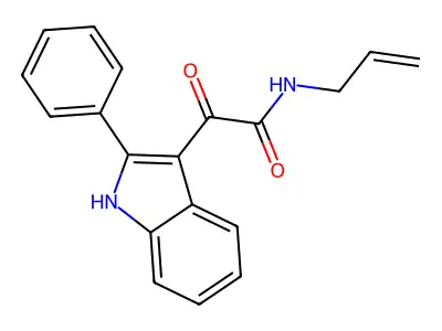 2-oxo-2-(2-phenyl-1H-indol-3-yl)-N-prop-2-enylacetamide structure