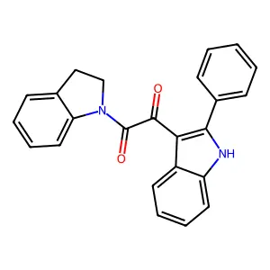1-(2,3-dihydroindol-1-yl)-2-(2-phenyl-1H-indol-3-yl)ethane-1,2-dione structure