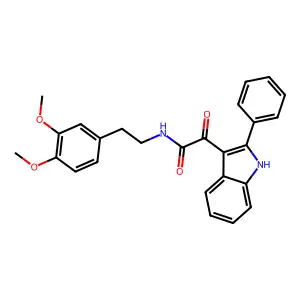 N-[2-(3,4-dimethoxyphenyl)ethyl]-2-oxo-2-(2-phenyl-1H-indol-3-yl)acetamide structure