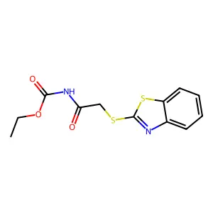 ethyl N-[2-(1,3-benzothiazol-2-ylsulfanyl)acetyl]carbamate structure
