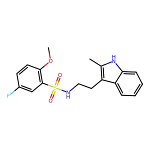 5-fluoro-2-methoxy-N-[2-(2-methyl-1H-indol-3-yl)ethyl]benzene-1-sulfonamide structure