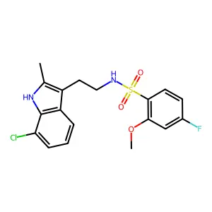 N-[2-(7-chloro-2-methyl-1H-indol-3-yl)ethyl]-4-fluoro-2-methoxybenzenesulfonamide structure