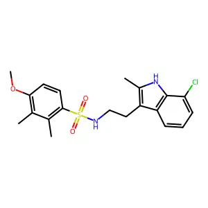 N-[2-(7-chloro-2-methyl-1H-indol-3-yl)ethyl]-4-methoxy-2,3-dimethylbenzenesulfonamide structure