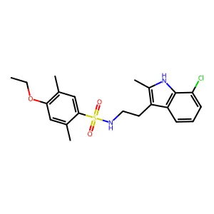 N-[2-(7-chloro-2-methyl-1H-indol-3-yl)ethyl]-4-ethoxy-2,5-dimethylbenzenesulfonamide structure