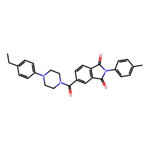 5-(4-(4-Ethylphenyl)piperazine-1-carbonyl)-2-(p-tolyl)isoindoline-1,3-dione structure