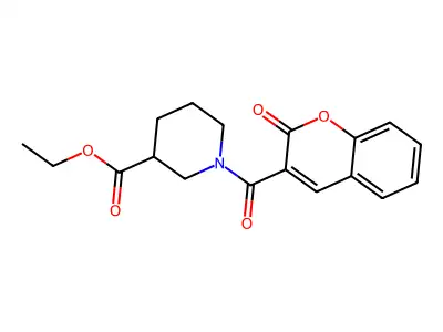 ethyl 1-(2-oxo-2H-chromene-3-carbonyl)piperidine-3-carboxylate structure