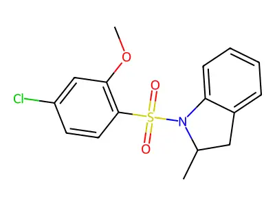 1-(4-Chloro-2-methoxyphenyl)sulfonyl-2-methyl-2,3-dihydroindole structure