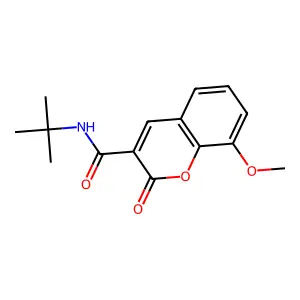 N-tert-butyl-8-methoxy-2-oxo-2H-chromene-3-carboxamide structure