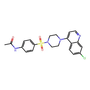 N-(4-{[4-(7-chloroquinolin-4-yl)piperazin-1-yl]sulfonyl}phenyl)acetamide structure