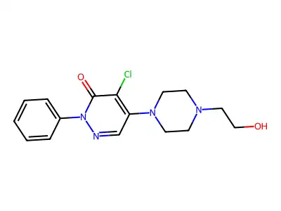 4-chloro-5-[4-(2-hydroxyethyl)piperazin-1-yl]-2-phenylpyridazin-3(2H)-one structure