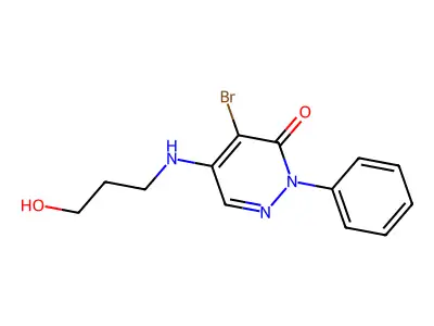 4-Bromo-5-(3-hydroxypropylamino)-2-phenylpyridazin-3-one structure