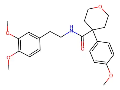 N-[2-(3,4-dimethoxyphenyl)ethyl]-4-(4-methoxyphenyl)oxane-4-carboxamide structure