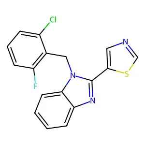 5-[1-[(2-Chloro-6-fluorophenyl)methyl]benzimidazol-2-yl]-1,3-thiazole structure