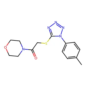2-[1-(4-Methylphenyl)tetrazol-5-yl]sulfanyl-1-morpholin-4-ylethanone structure