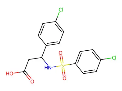 3-(4-Chlorophenyl)-3-{[(4-chlorophenyl)sulfonyl]amino}propanoic acid structure