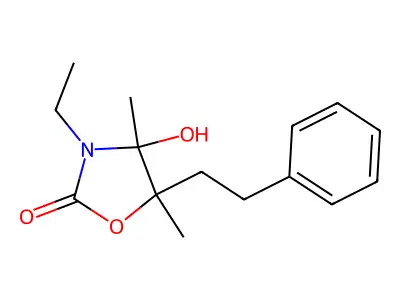 3-Ethyl-4-hydroxy-4,5-dimethyl-5-(2-phenylethyl)-1,3-oxazolidin-2-one structure