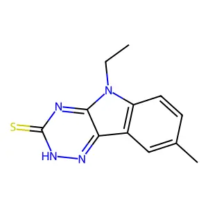 5-ethyl-8-methyl-2H-[1,2,4]triazino[5,6-b]indole-3-thione structure