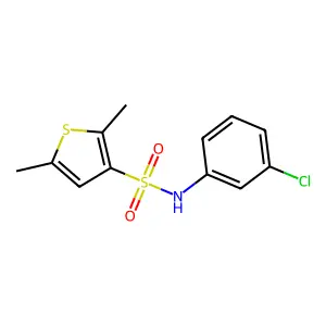N-(3-chlorophenyl)-2,5-dimethylthiophene-3-sulfonamide structure