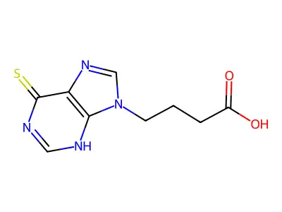 4-(6-Sulfanylidene-3,6-dihydro-9H-purin-9-yl)butanoic acid structure